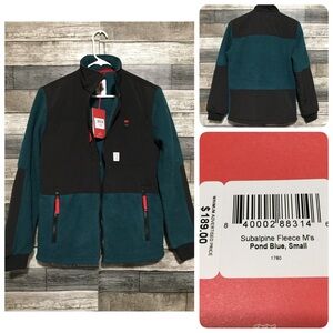 Topo Designs Subalpine Fleece Jacket Men’s S Pond Blue Colorblock (FLAW READ)